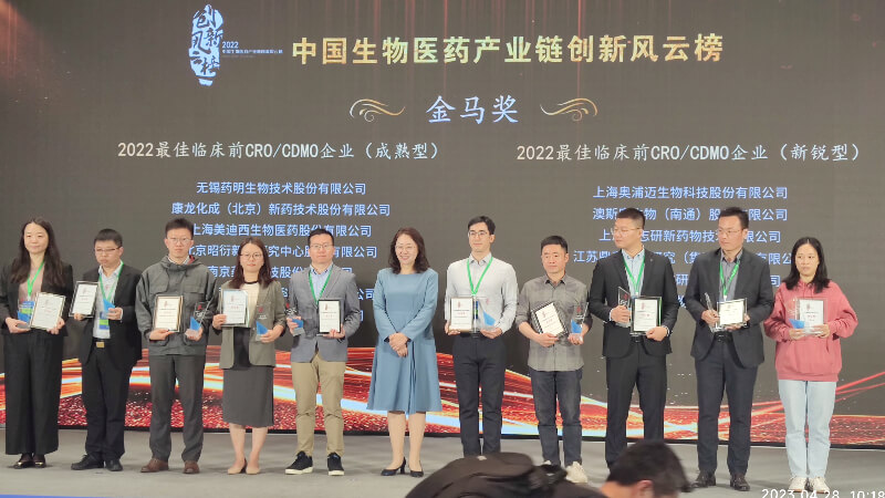 pp电子连续两年荣登“2022中国生物医药产业链创新风云榜”，获评“金马奖—2022最佳临床前CRO/CDMO企业 （成熟型）” 